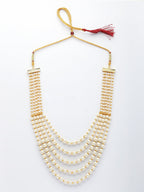 NVR Women Handcrafted White Beaded Layered Necklace | Grocsy