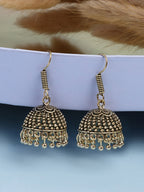 NVR Women Gold-Polished German Silver Jhumka Earrings | Grocsy