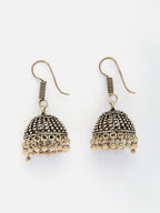 NVR Women Gold-Polished German Silver Jhumka Earrings | Grocsy
