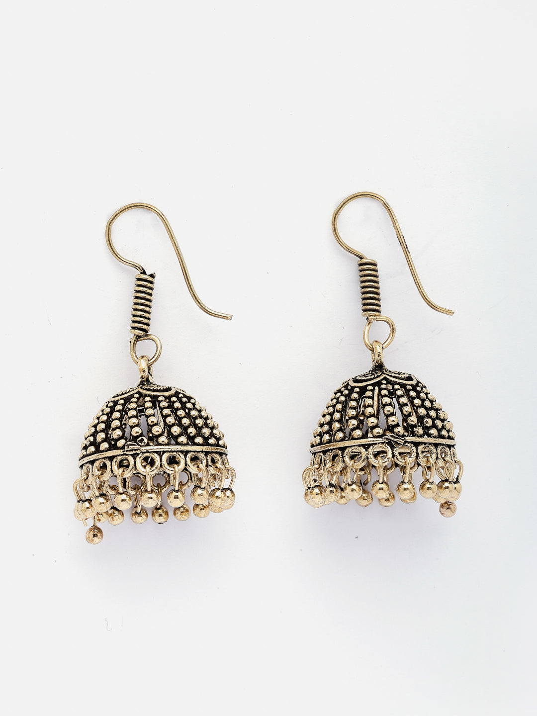 NVR Women Gold-Polished German Silver Jhumka Earrings | Grocsy