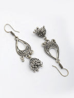 NVR Women Silver Plated German Silver Jhumka Earrings