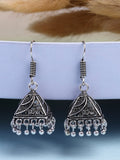 NVR Women's Oxidized Silver Plated Jhumka Earrings | Grocsy