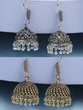 NVR Women Set of 2 Oxidized German Silver Jhumka Earrings | Grocsy