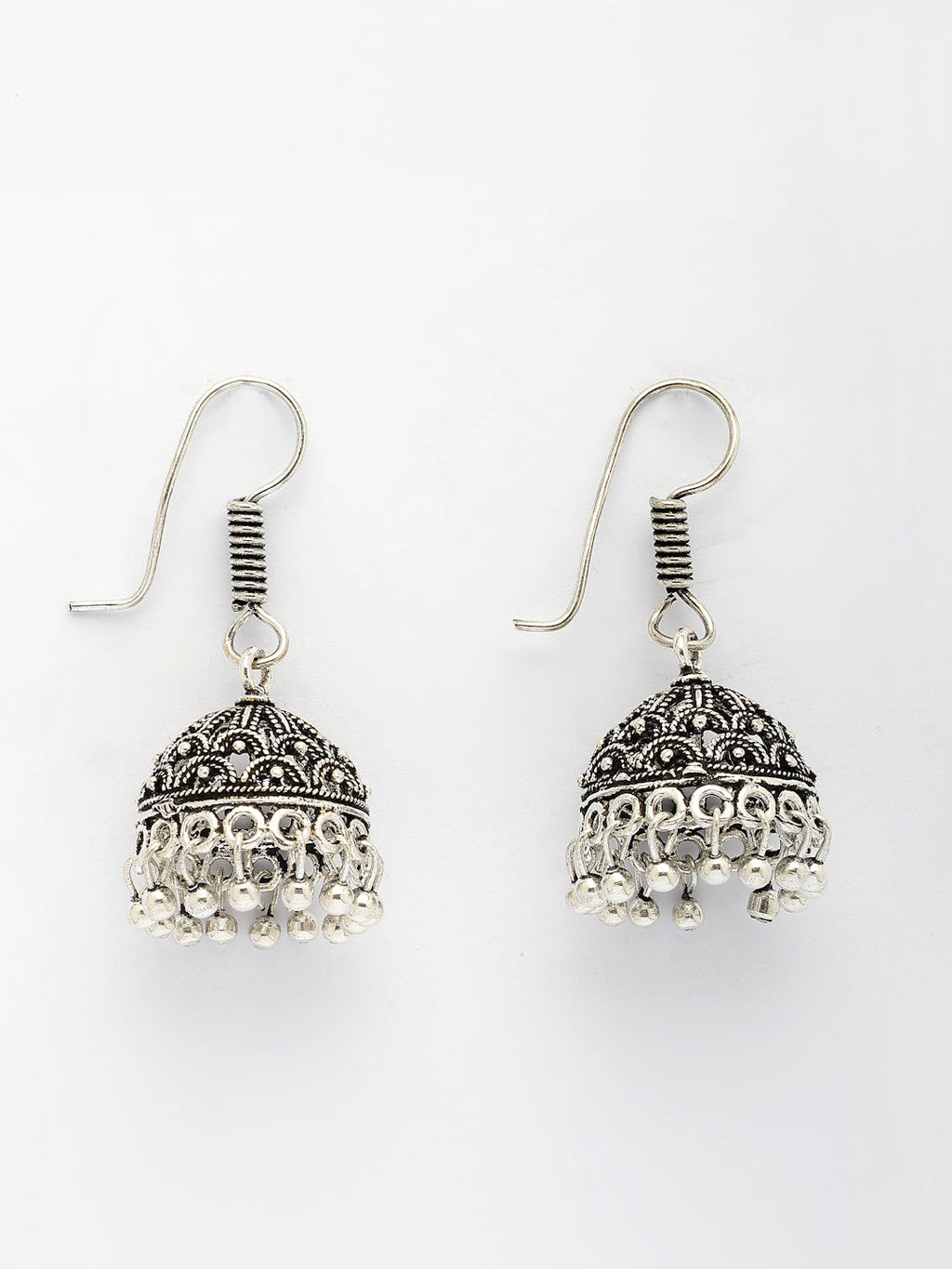 NVR Women Set of 2 Oxidized German Silver Jhumka Earrings | Grocsy