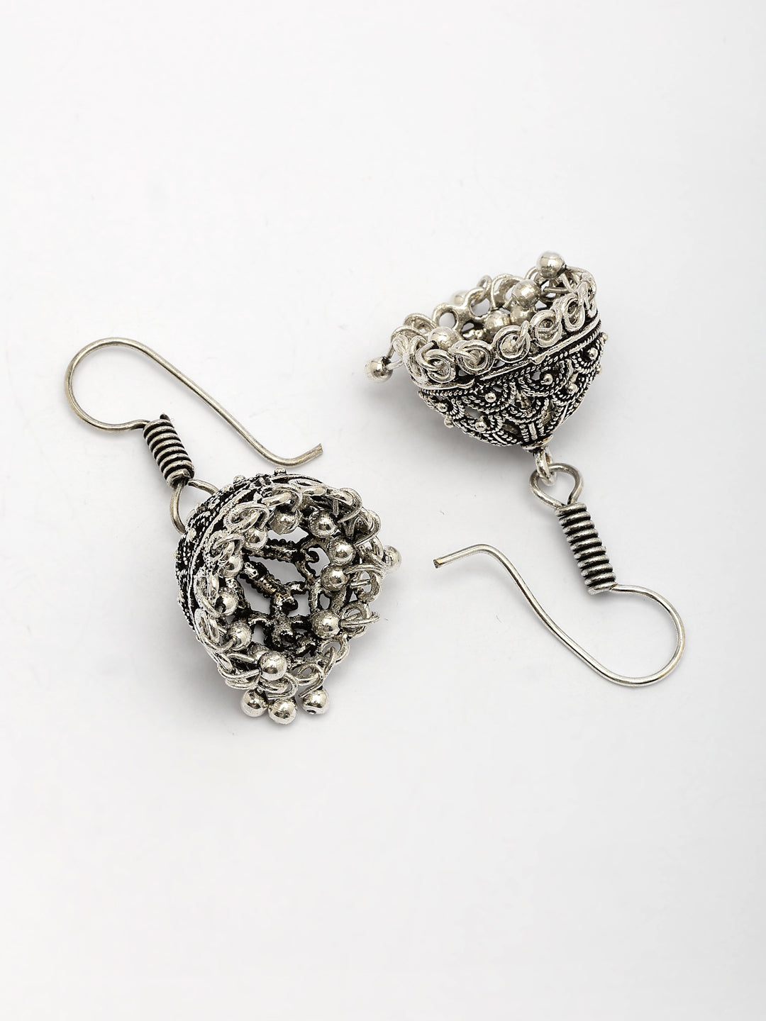 NVR Women Set of 2 Oxidized German Silver Jhumka Earrings | Grocsy