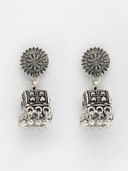 NVR Women Set of 2 Oxidized Contemporary Jhumka Earrings