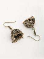 NVR Women Set of 2 Oxidized Contemporary Jhumka Earrings