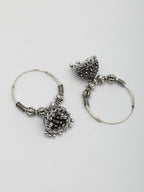 NVR Women's Traditional Set of 2 Oxidized Jhumka Earrings | Grocsy