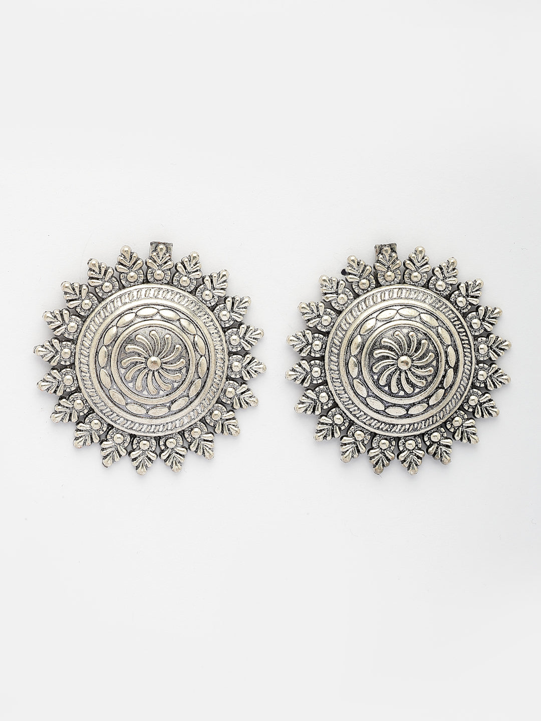 NVR Women Set of 3 Silver Plated Oxidized Traditional Earrings | Grocsy
