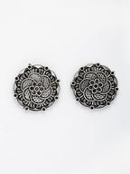NVR Women's Set of 3 Silver Plated Oxidized Fashion Traditional Earrings | Grocsy