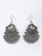 NVR Women's Set of 3 Silver Plated Oxidized Fashion Traditional Earrings | Grocsy