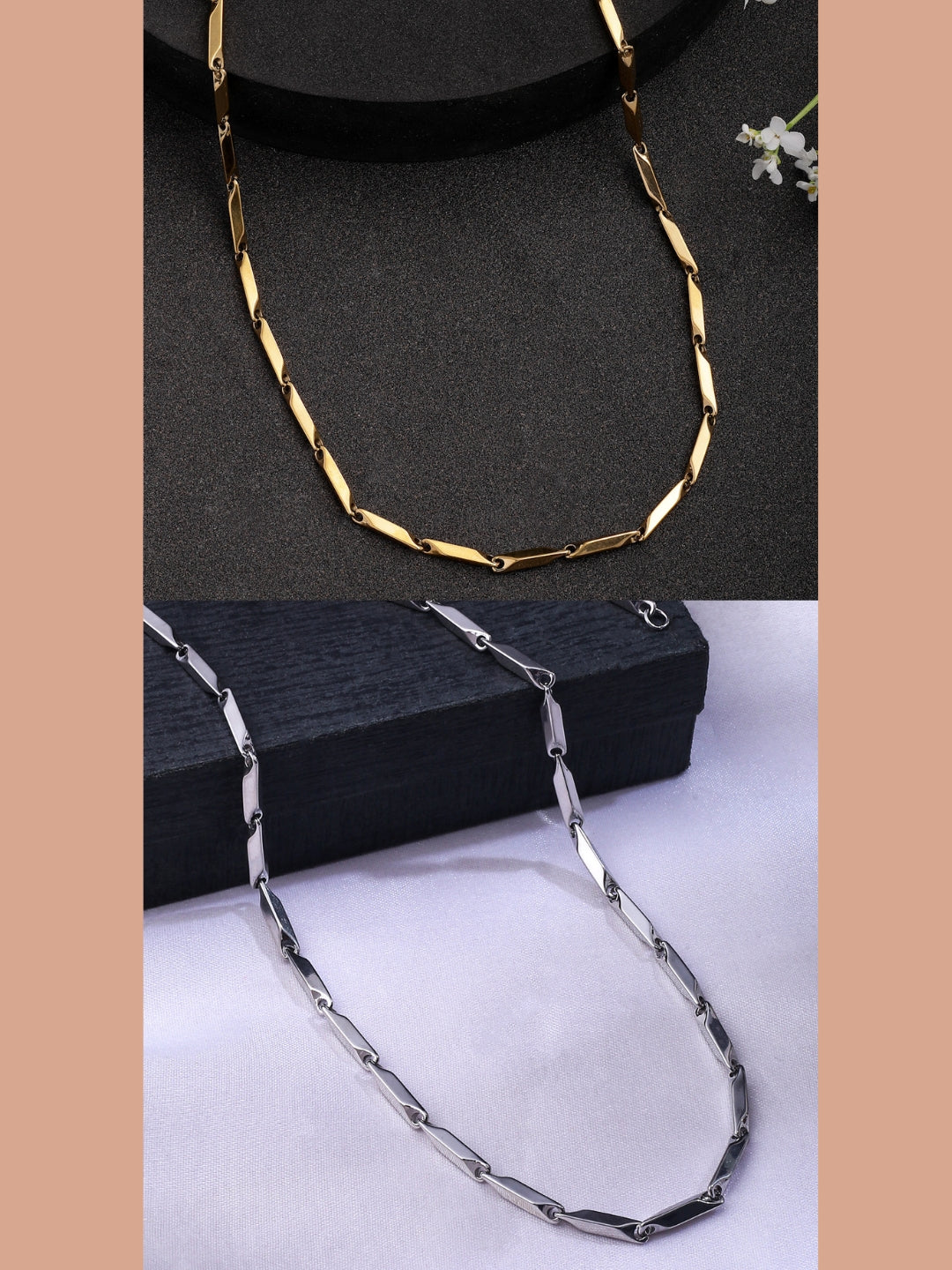 NVR Men Set of 2 Stainless Steel Bohemian Chain | Grocsy
