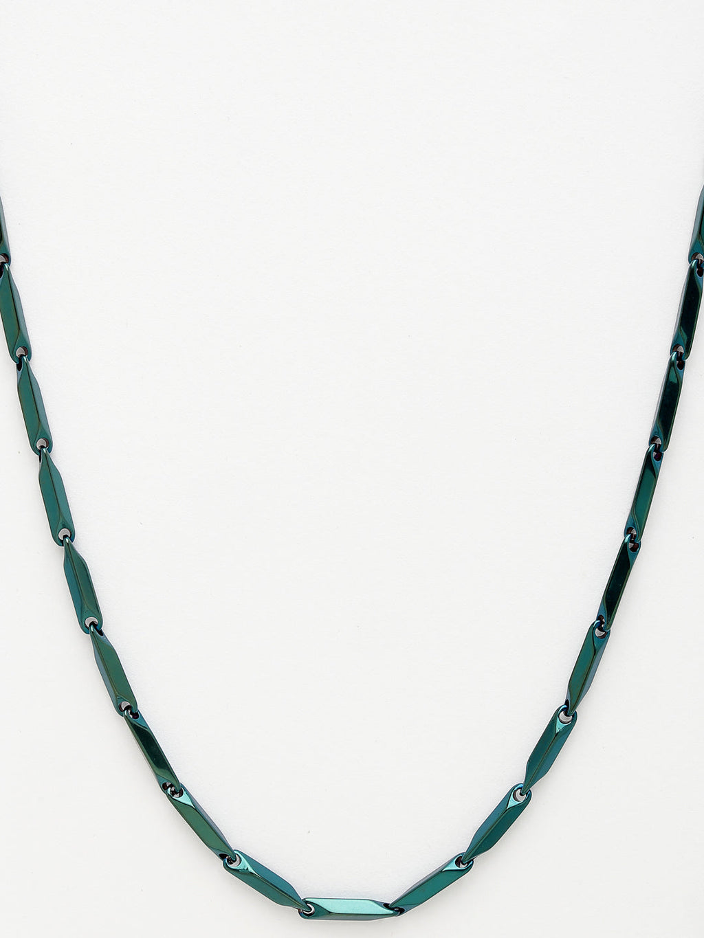 NVR Men Set of 2 Maroon & Green Rhodium-Plated Stainless Steel Chain | Grocsy