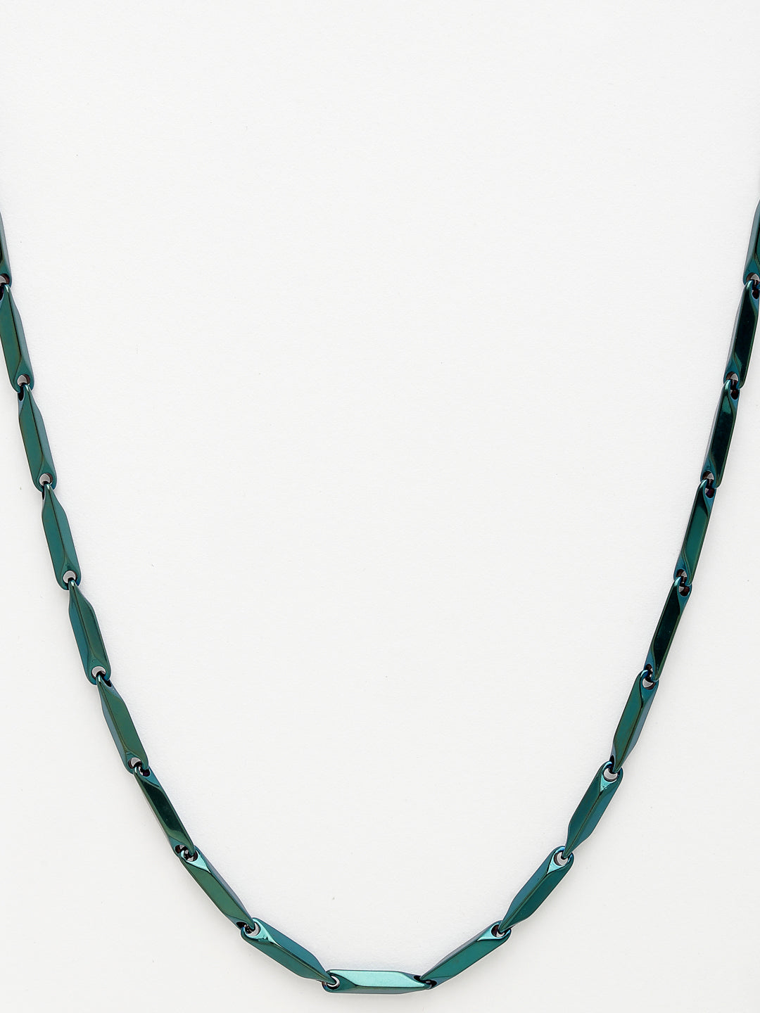 NVR Men Set of 2 Maroon & Green Rhodium-Plated Stainless Steel Chain | Grocsy