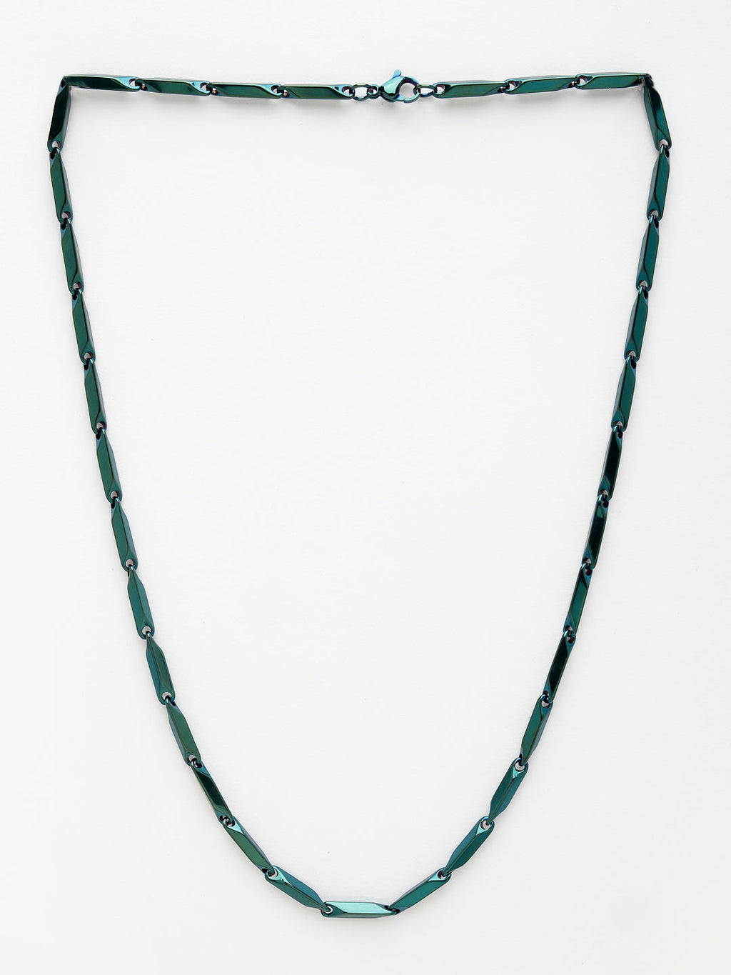 NVR Men Set of 2 Maroon & Green Rhodium-Plated Stainless Steel Chain | Grocsy