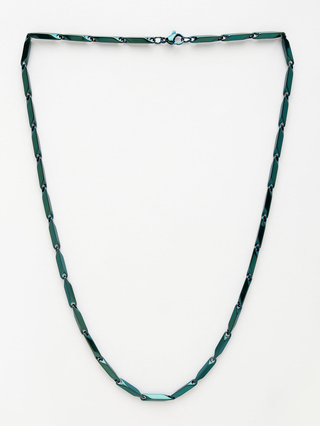 NVR Men Set of 2 Maroon & Green Rhodium-Plated Stainless Steel Chain | Grocsy