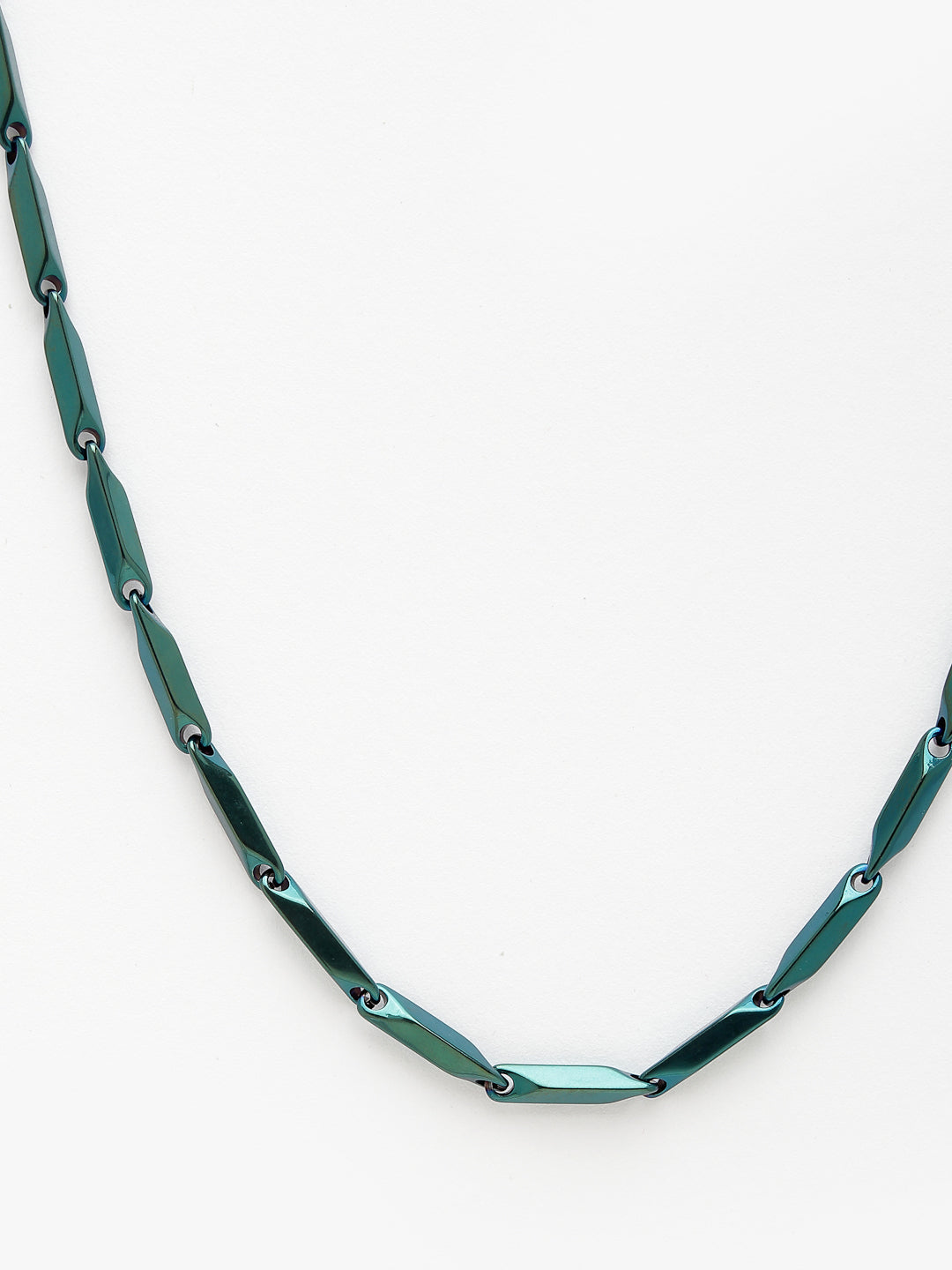 NVR Men Set of 2 Maroon & Green Rhodium-Plated Stainless Steel Chain | Grocsy