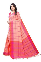 Vamika Peach Cotton Silk Weaving Saree (Goggle Peach) | Grocsy