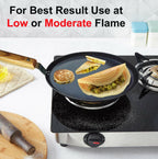 Amicus Pure Iron Tawa for Dosa Roti Chapati Paratha, Flat Iron Dosa Tava with Wooden Handle | Grocsy