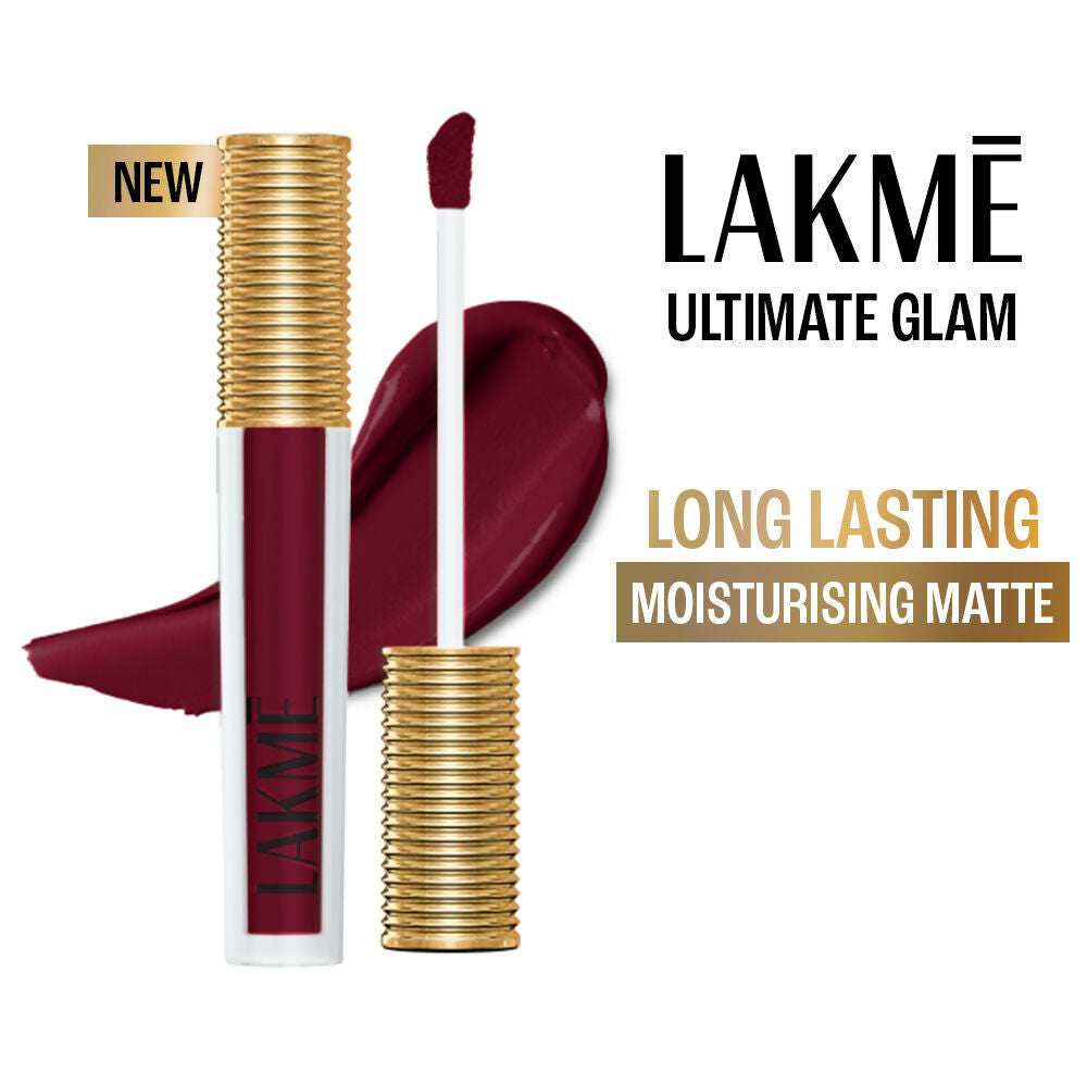 Lakme Ultimate Glam Matte Liquid Lipstick - Red Sangria | Grocsy