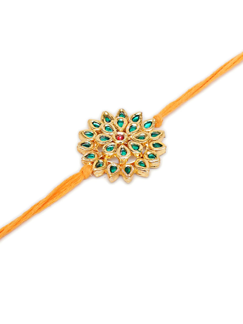 Designer kundan Rakhi - Ruby Raang | Grocsy