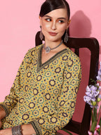 Ahalyaa Women's Traditional Wear Co-ods - Mustard | Grocsy