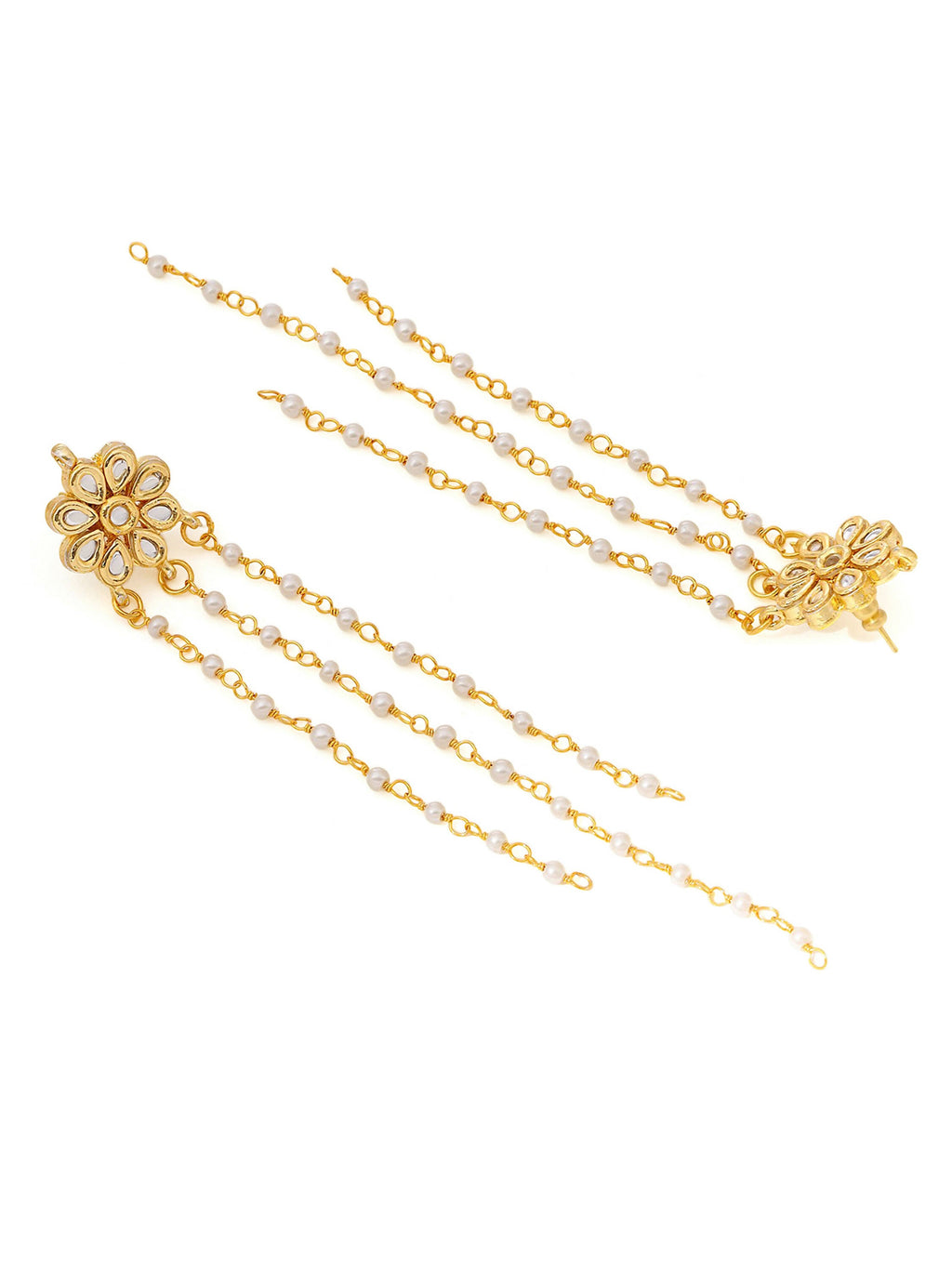 Ruby Raang Gold Kundan Necklace with Dangler Earrings | Grocsy