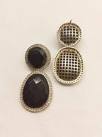 Smart Dangler With Rhino Stone Border Black Earrings For Women and Girls By House of Ree - Swadesiicart