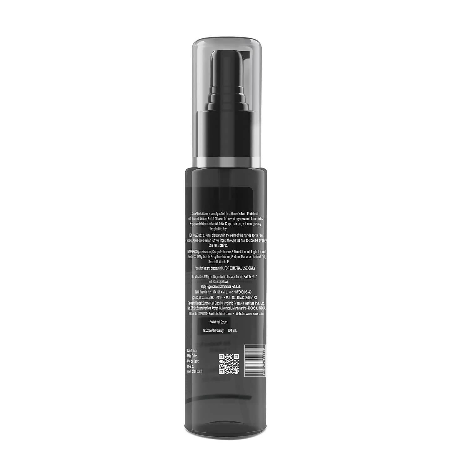 Streax Hair Serum With Macadamia Nut Oil & Baobab Oil For Men | Grocsy