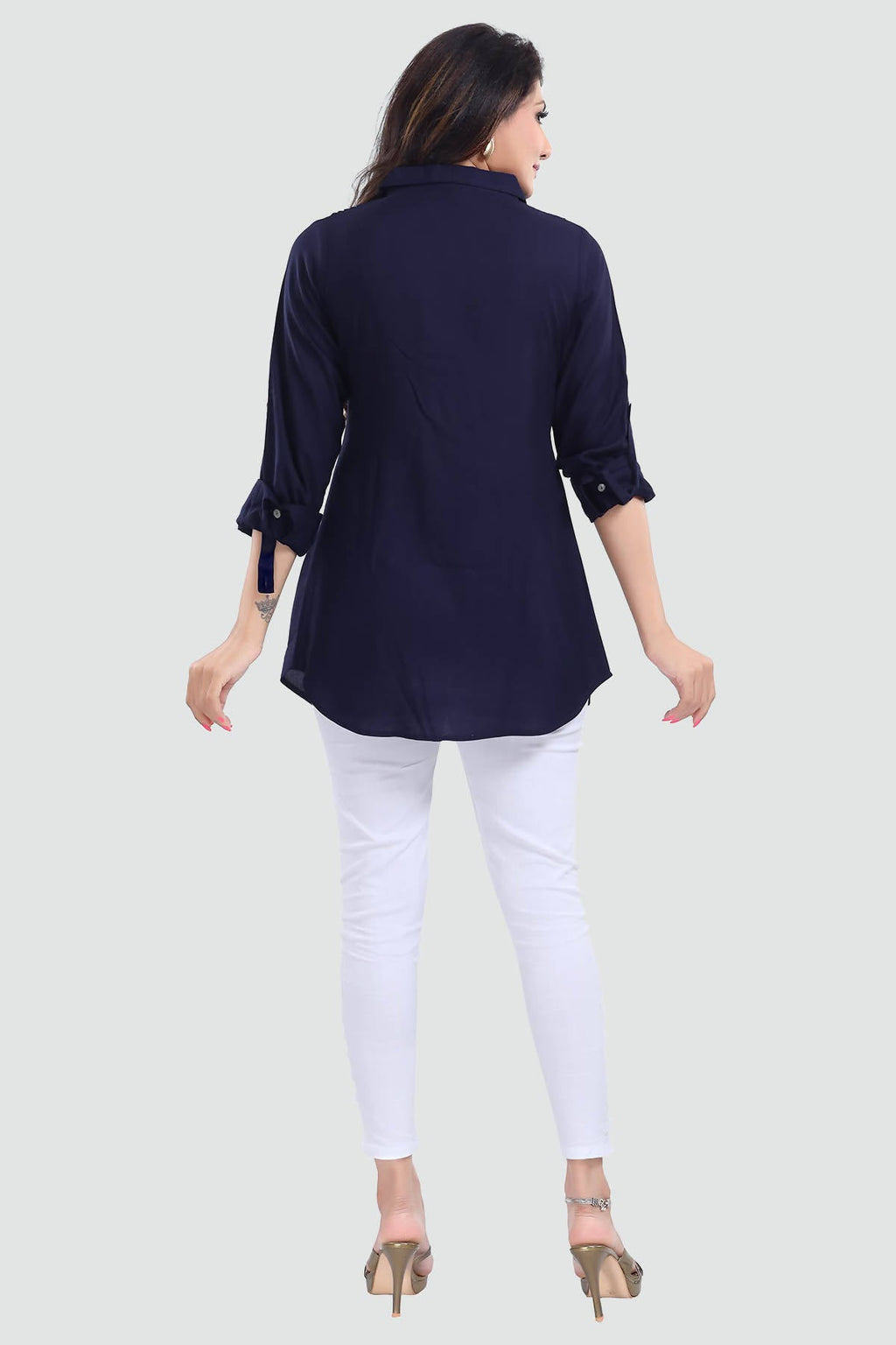 Snehal Creations Navy Blue Rayon Classy Tunic For Ultimate Look | Grocsy