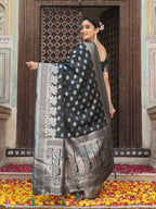 Shree Shyam Fashion Teal Silk Saree | Grocsy