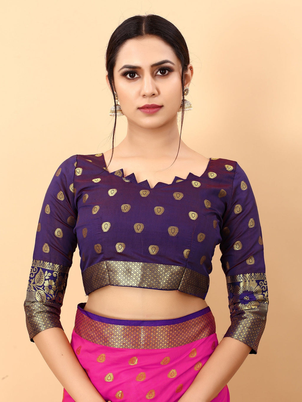 Vedant Vastram Soft Litchi Silk Kanjeevaram Saree - Rani | Grocsy