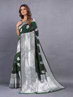 Vedant Vastram Soft Litchi Silk Banarasi Silk Saree - Mehndi | Grocsy