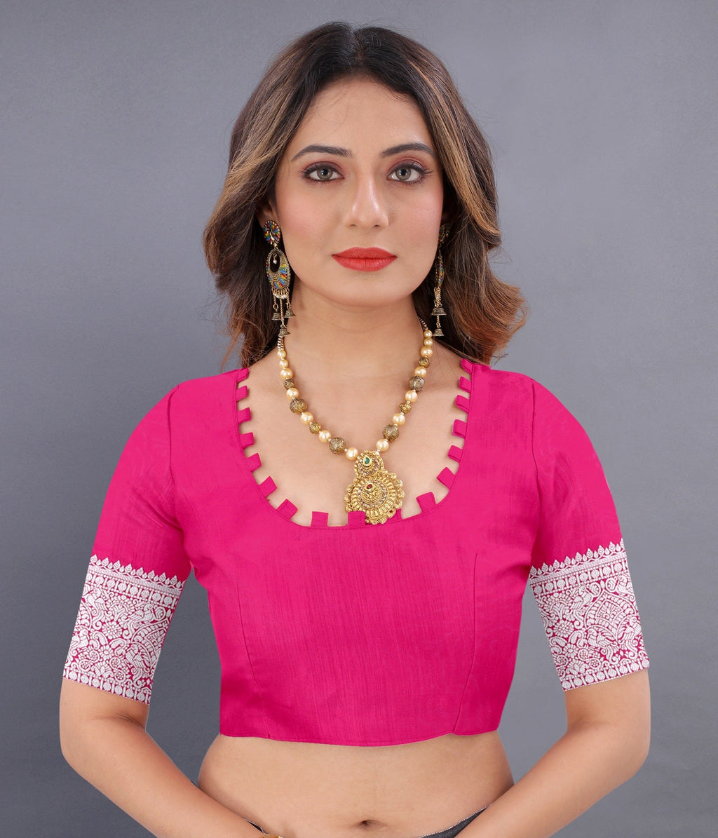 Vedant Vastram Soft Litchi Silk Banarasi Silk Saree - Pink | Grocsy