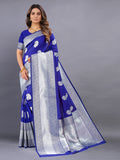 Vedant Vastram Soft Litchi Silk Banarasi Silk Saree - Royal Blue | Grocsy