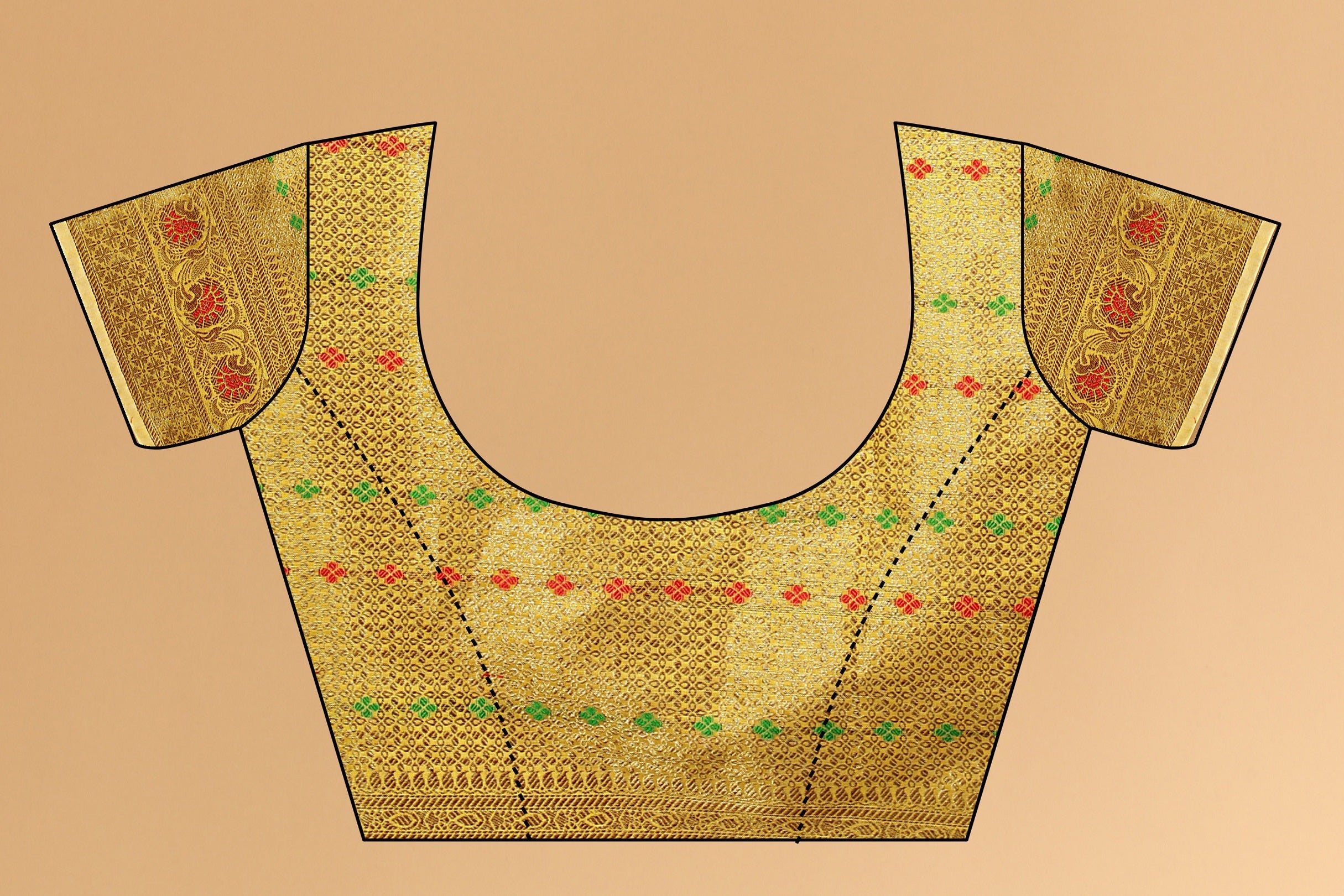 Vedant Vastram Soft Cotton Silk Kanjeevaram Saree - Yellow | Grocsy