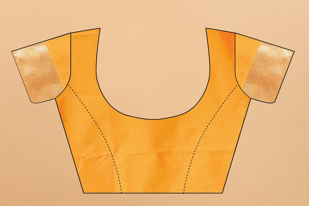 Vedant Vastram Soft Litchi Silk Kanjeevaram Saree - Yellow | Grocsy