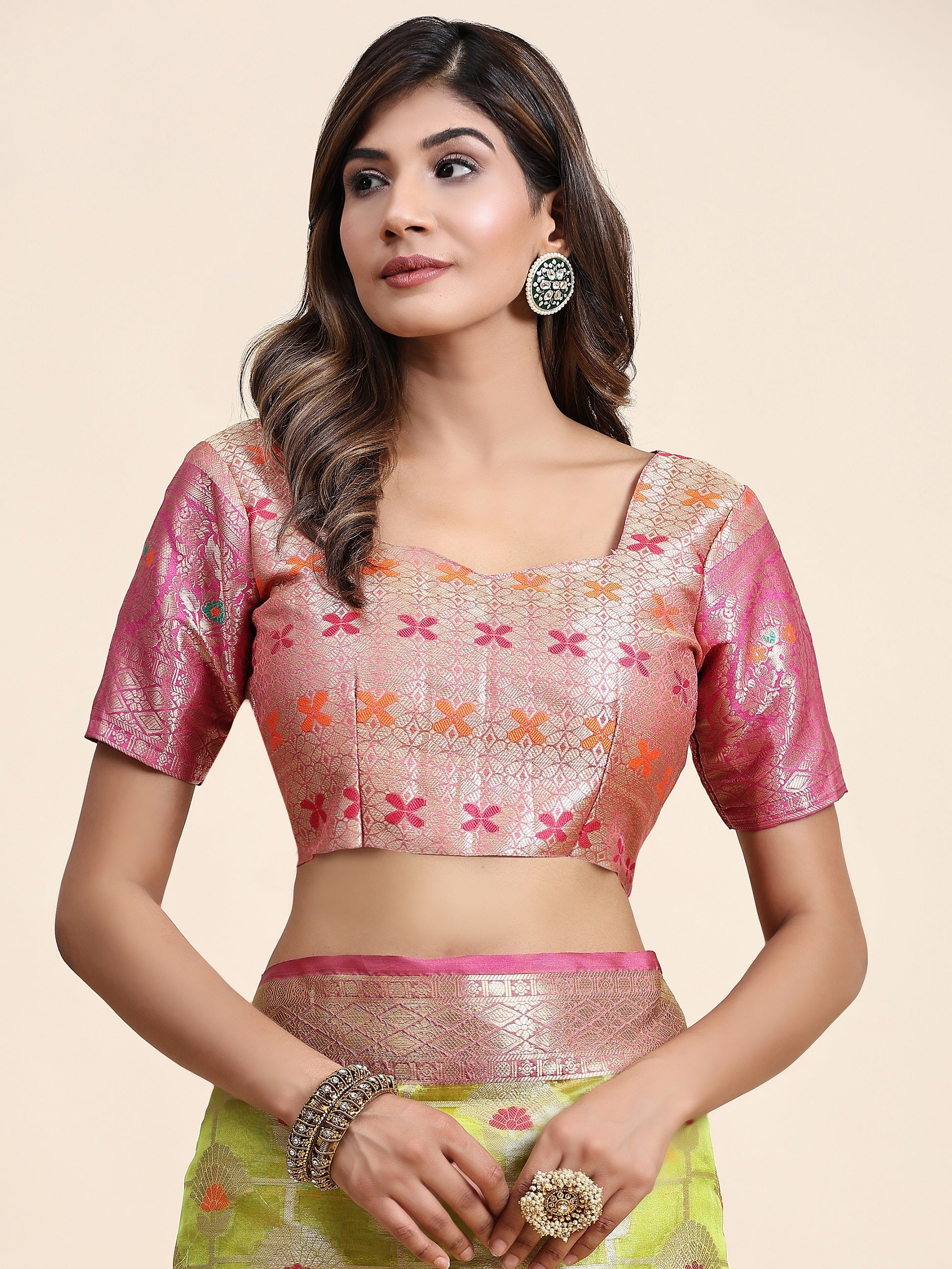 Vedant Vastram Organza Silk Kanjeevaram Saree - Lemon | Grocsy