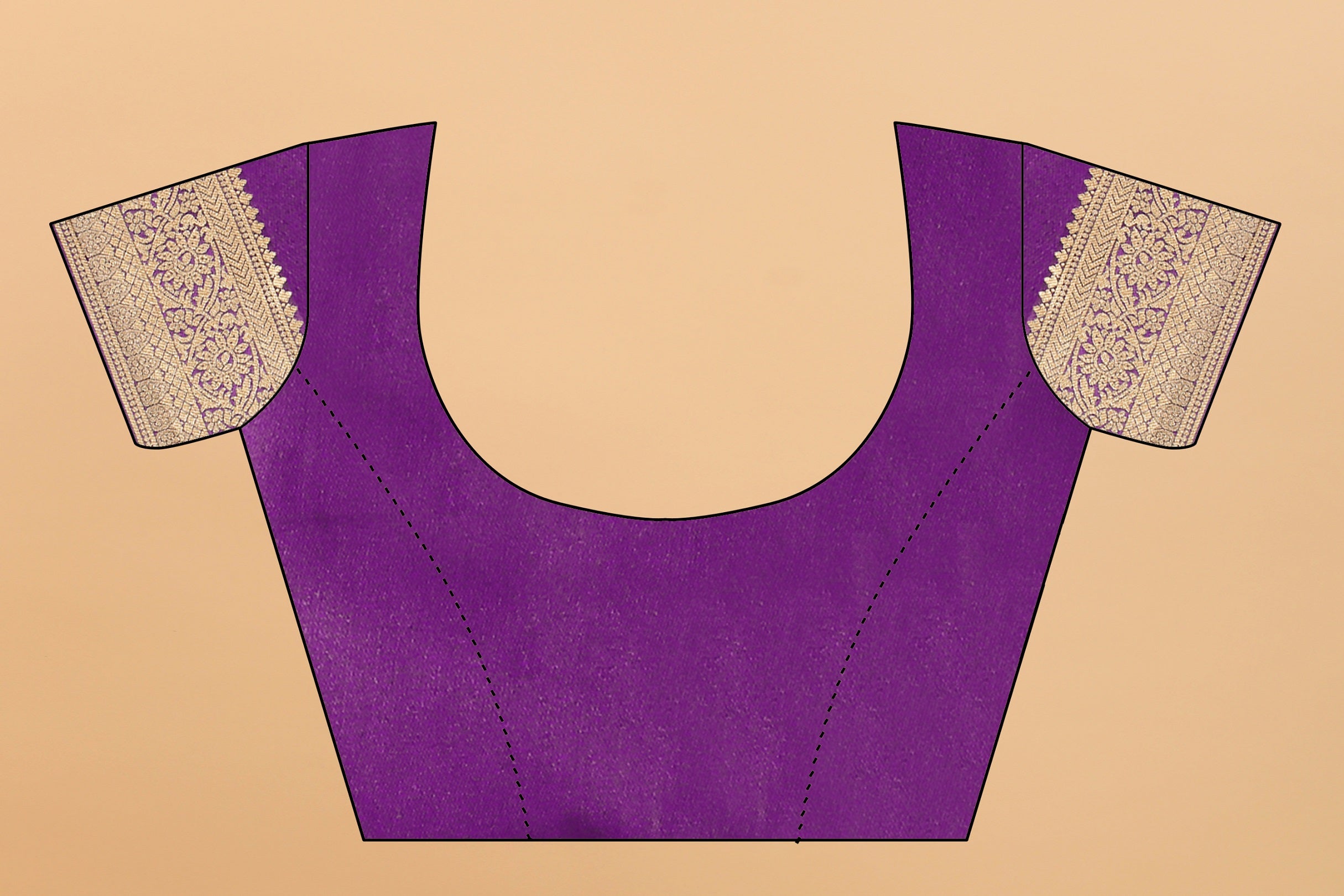 Vedant Vastram Soft Litchi Silk Kanjeevaram Saree - Violet | Grocsy