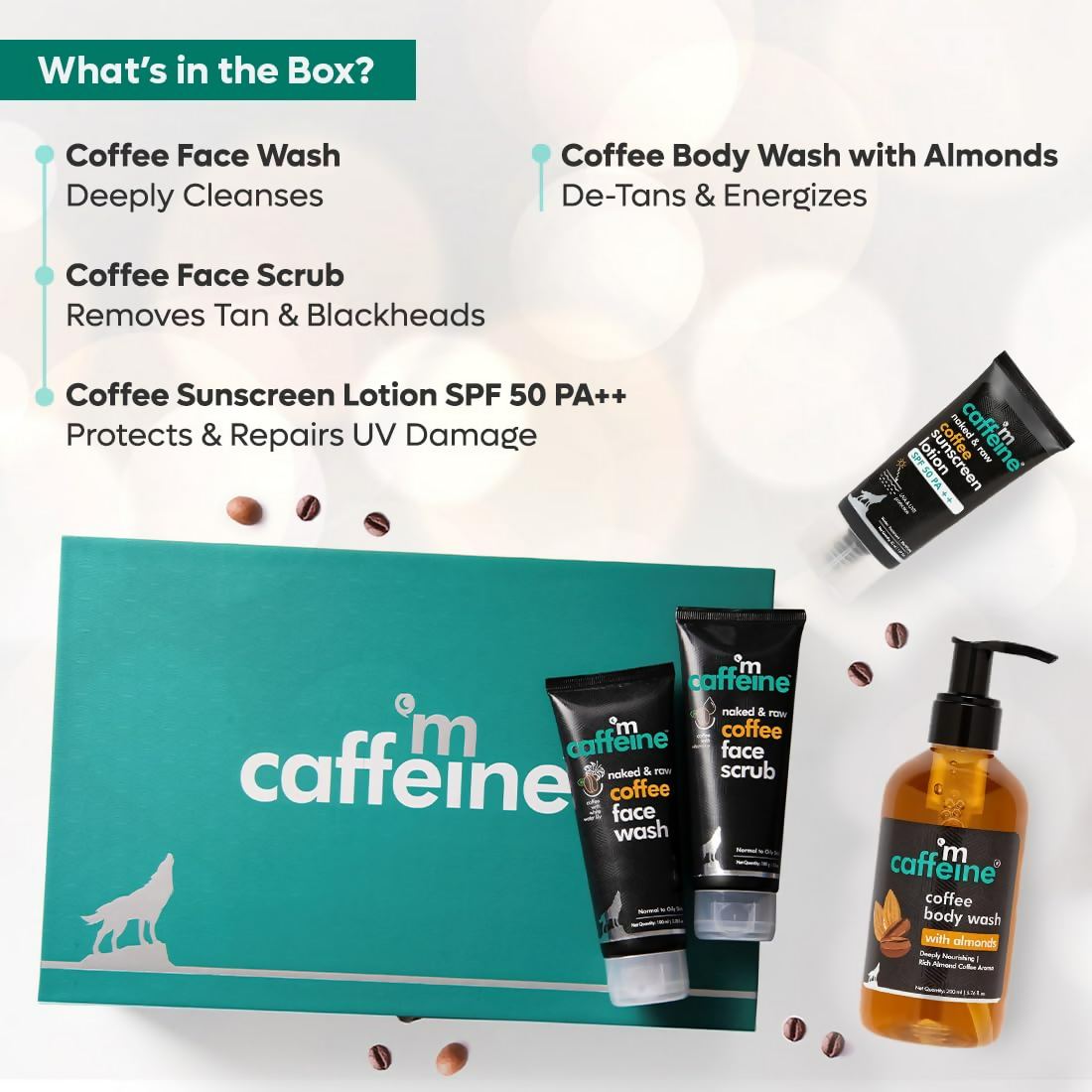 mCaffeine Gift Kit Set For Women & Men | Grocsy