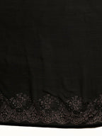 Ahalyaa Women's Traditional Semi Stitch Saree - Black | Grocsy