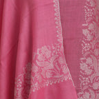 Nizalia Handmade Paper Mache Soozni Work Pink Pashmina | Grocsy