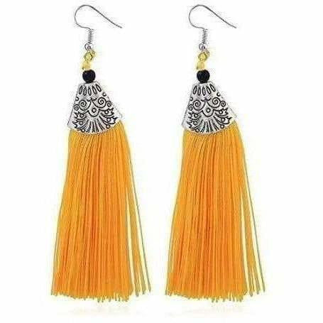 MS Fashion India Orange Fringe Earrings | Grocsy