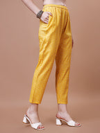 Mirror Embroidered & Striped Printed Cotton Kurta With Pant & Dupatta Set, Multicolor - Hiral Fashion | Grocsy