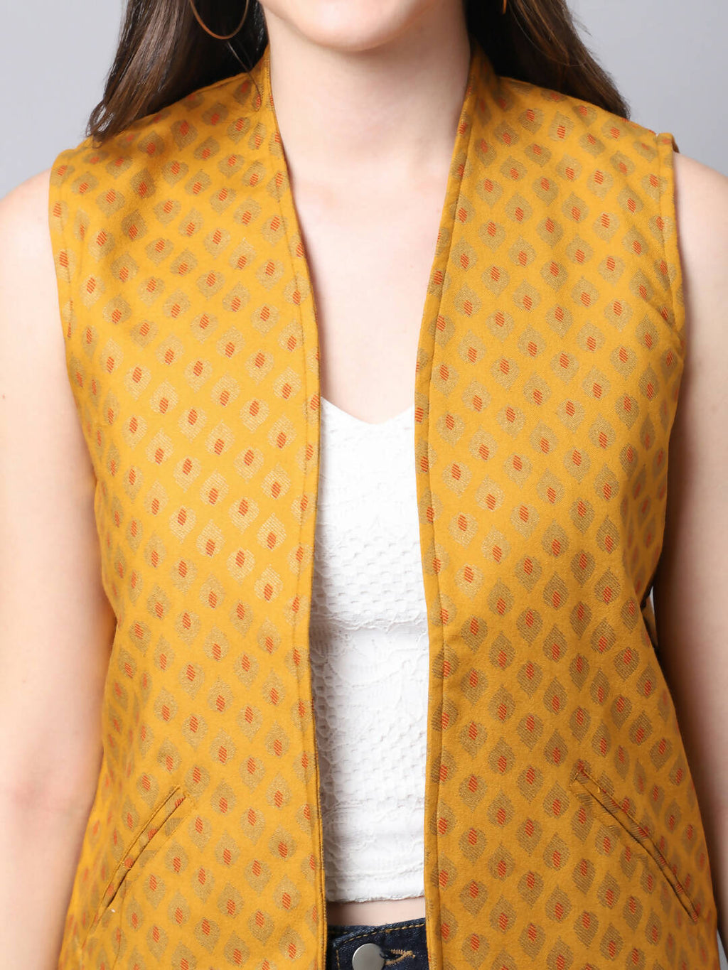 Even Apparels Multi Viscose Rayon Open Front Women's Waistcoat | Grocsy