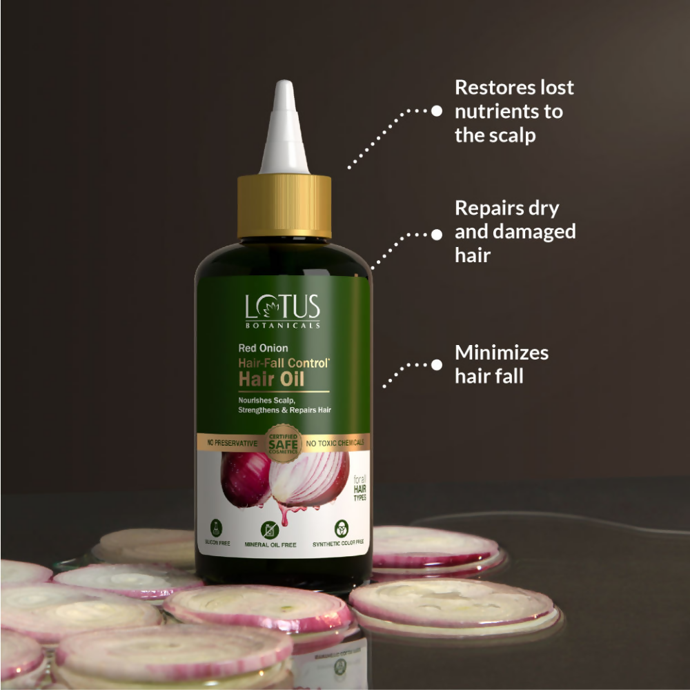 Lotus Botanicals Red Onion Hair Fall Control Hair Oil | Grocsy
