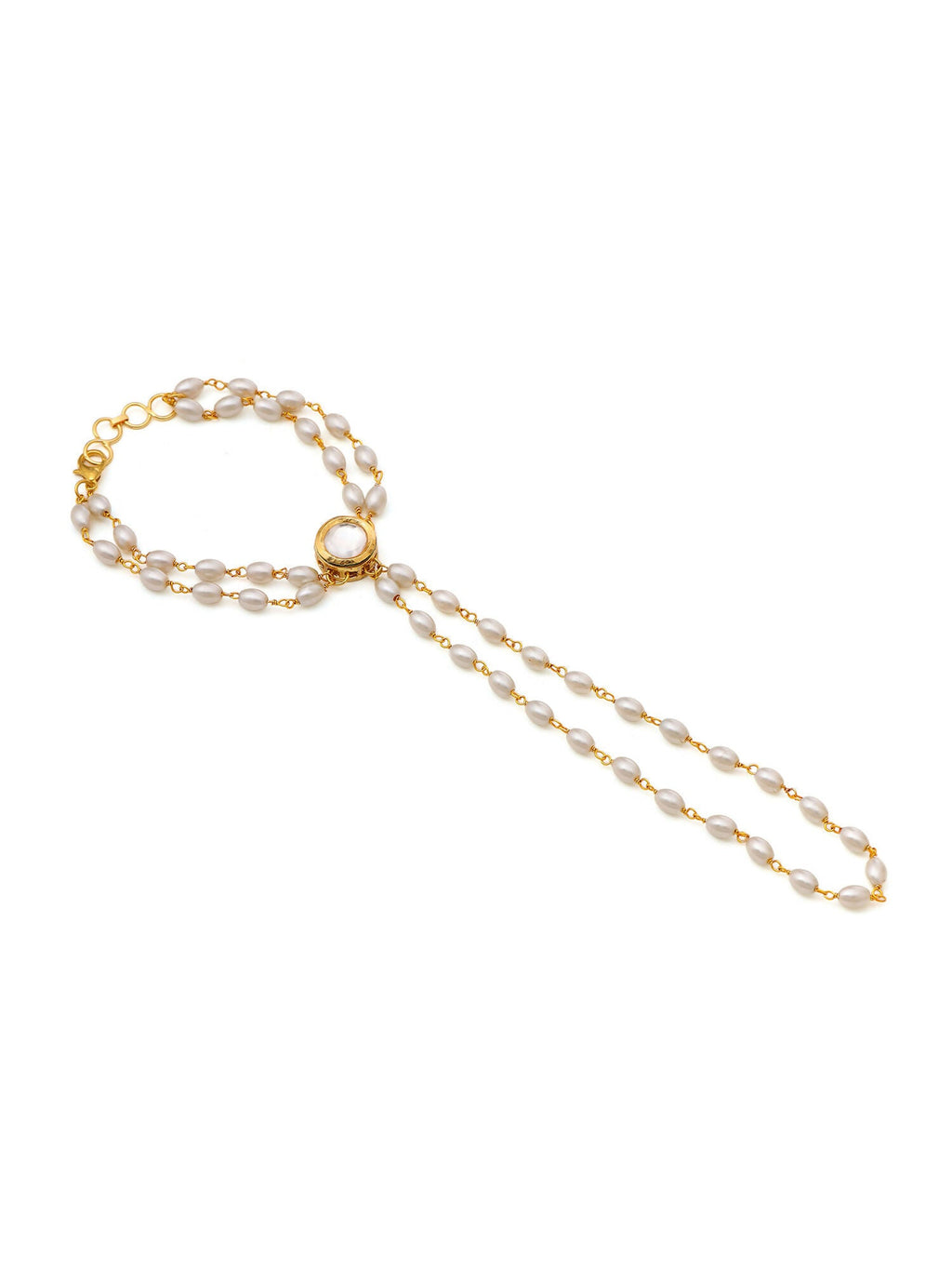 Ruby Raang Gold Kundan & Pearl Haath Phool | Grocsy