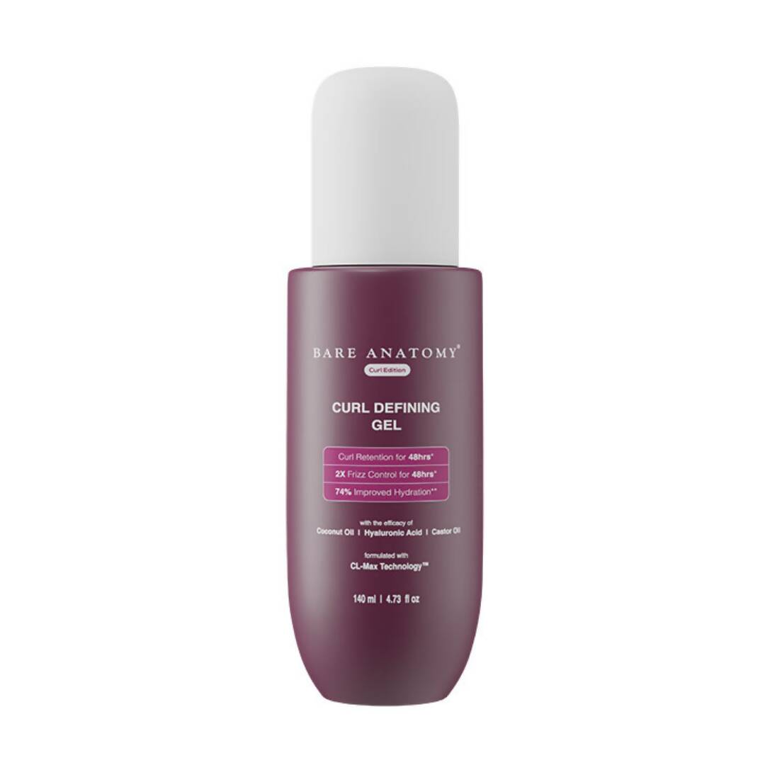 Bare Anatomy Curl Defining Gel with Coconut Oil, Hyaluronic & Castor Oil Curl Retention & 2X Frizz Protection For 48 Hrs | Grocsy