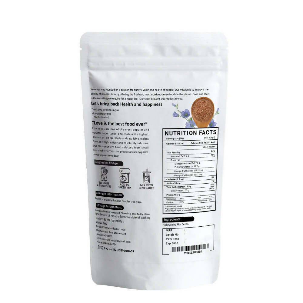 Vanalaya Flax Organic Seeds | Grocsy