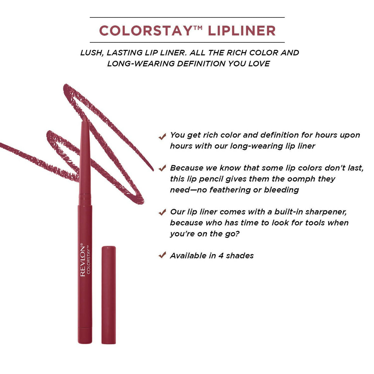 Revlon Colorstay Lip Liner Pencil - Wine | Grocsy